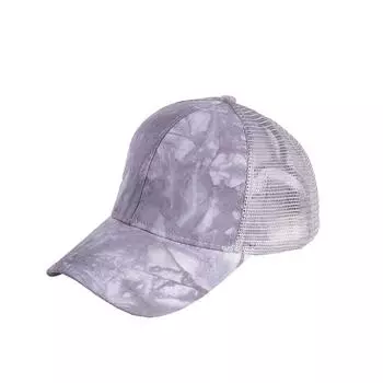 (SU)Бейсбольная кепка унисекс с принтом «конский хвост» и «грязными булочками» Trucker BK чёрный