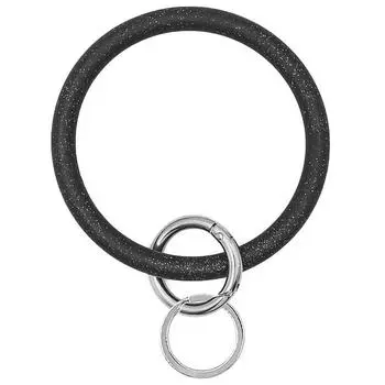 (SU)Брелок-браслет Брелок Большой силиконовый браслет на запястье Брелок для ключей One size чёрный