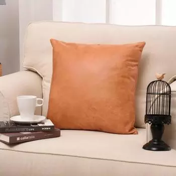 (SU)Чехлы из однотонной окрашенной мягкой искусственной кожи для дивана-дивана 45 см x 45 см, 5 цветов One size