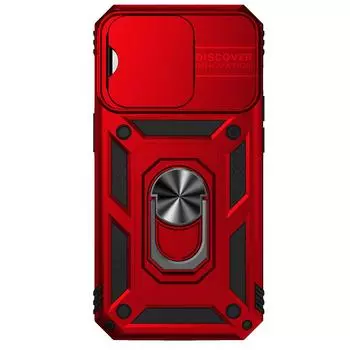 (SU)Чехол-подставка с кольцом для камеры 14 PRO MAX 6.7in 5G Hybrid-Armor One Size чёрный