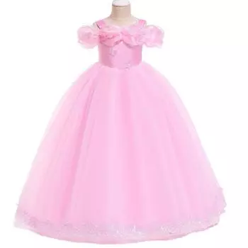 (SU)Детское пышное платье принцессы для подружки невесты на день рождения, свадебное платье 160 розовый