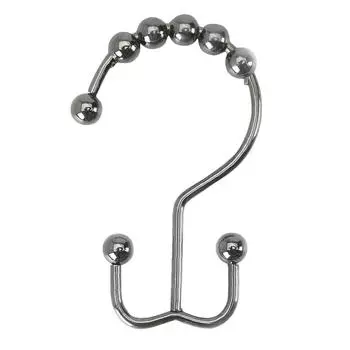 (SU)Двойной крючок для занавески для душа, крючок для занавески для душа, набор колец, инструменты для ванной комнаты One Size чёрный