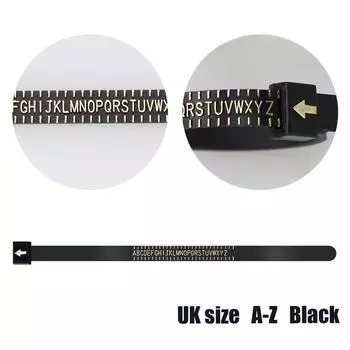 (SU)Измеряет размеры колец с помощью руководства, включая таблицу размеров колец для мужчин и женщин One size чёрный