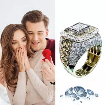 (SU)Изысканное памятное кольцо для женщин, свадебные украшения, аксессуары, подарок 10 золотой