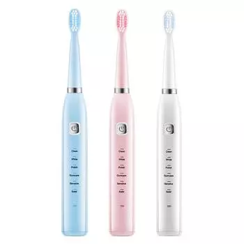 (SU)Электрическая зубная щетка, водонепроницаемая перезаряжаемая зубная щетка USB для взрослых, 6 режимов 20x5x5cm синий