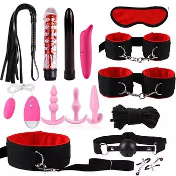 (SU)Кнут Веревочный Костюм Массажный Анальный Анальная Пробка Кольцо Вибратор Пара Комплект Игрушек Набор