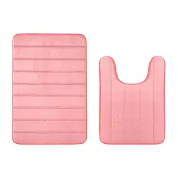 (SU)Коврик для ванной комнаты, чехол для туалетной подушки, впитывающий нескользящий коврик из микрофибры, 2 шт. One Size