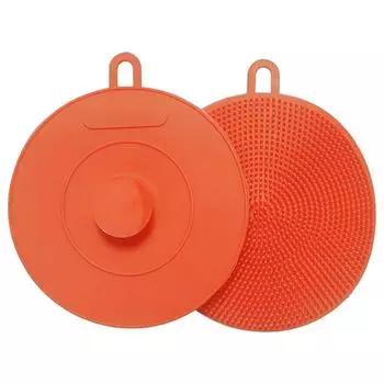 (SU)Креативная силиконовая щетка для мытья посуды на присоске, щетка для чистки кухни C