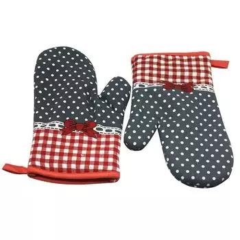 (SU)Кухонные хлопковые перчатки для приготовления пищи в микроволновой печи, рукавицы, коврик для кастрюли, термозащитный бежевый цвет One size