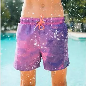 (SU)Летние детские термочувствительные пляжные штаны, меняющие цвет, шорты для плавания XL жёлтый