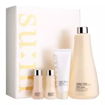SU:M37 Skin Saver Essential Cleansing Oil Special Set 4 шт., Глубокое очищение, Корейская косметика, Kbeauty, пробник