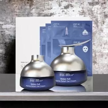 SU:M37 Waterful Marine Relief Gel Cream Set, Увлажняющий, корейская косметика, Kbeauty, пробник