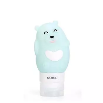 (SU)Многоцветная силиконовая бутылка для наполнения, милая форма, упаковка для путешествий, пустая бутылка B зелёный