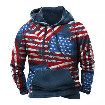 (SU)Модный свободный мужской и женский свитер с капюшоном с длинным рукавом и принтом L армия зеленый