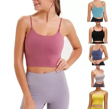 (SU)Модный женский повседневный жилет без рукавов, женские короткие топы на груди, короткие майки M розовый