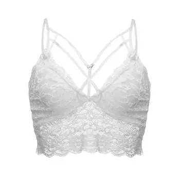 (SU)Модный женский сексуальный беспроводной бюстгальтер, кружевное бандажное белье, пижама, жилет S-2xL M чёрный