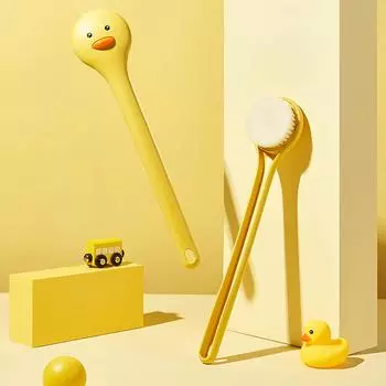 (SU)Мультяшная милая маленькая желтая утка - щетка для ванны с длинной ручкой, мягкая щетина, щетка для ванны, щетка для грязи на спине, удлиненная щетка для тела One Size жёлтый