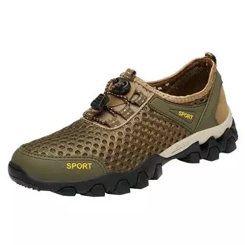(SU)Мужская дышащая спортивная повседневная спортивная обувь с сеткой для отдыха и пешего туризма 42 чёрный