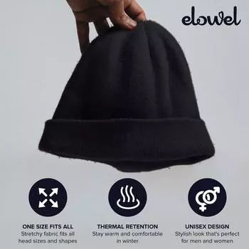 (SU)Мужская и женская флуоресцентная вязаная шапка-пуловер осенне-зимнего цвета ярких цветов чёрный