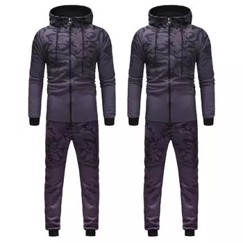 (SU)Мужская осенне-зимняя камуфляжная толстовка с верхом и штанами, спортивный костюм, спортивный костюм XL красный