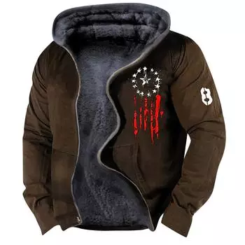 (SU)Мужская повседневная камуфляжная спортивная толстовка с длинным рукавом на молнии с капюшоном, куртка, пальто L армия зеленый