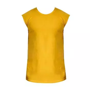 (SU)Мужская спортивная майка без рукавов, сплошной цвет, тренировочный жилет для бега L жёлтый