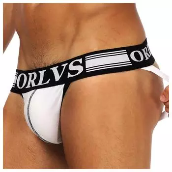 (SU) Мужские двойные трусики-стринги, сексуальные однотонные дышащие трусы-стринги XL