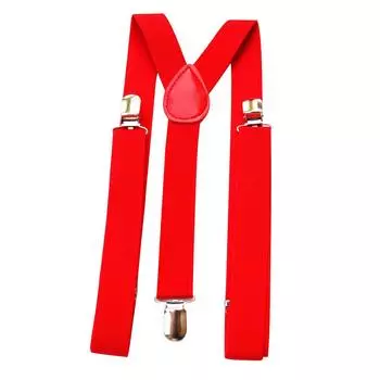 (SU)Мужские/женские подтяжки одного размера Регулируемые подтяжки с прочным зажимом для работы, красные красный