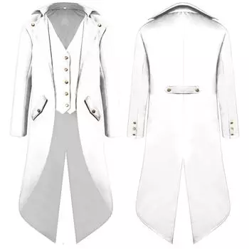 (SU)Мужское пальто, фрак, куртка, готический сюртук, верхняя одежда Praty S синий