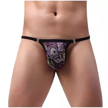 (SU)Мужское сексуальное нижнее белье, кружевные стринги, мягкие трусы, трусики S