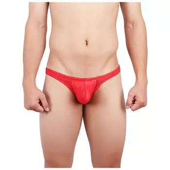 (SU)Мужское сексуальное нижнее белье, удобные впитывающие пот бикини, крутые стринги из ледяного шелка XXL
