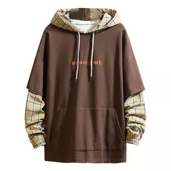 (SU)Мужской пуловер на пуговицах с длинным рукавом с капюшоном, топы, блузка M темно-синий