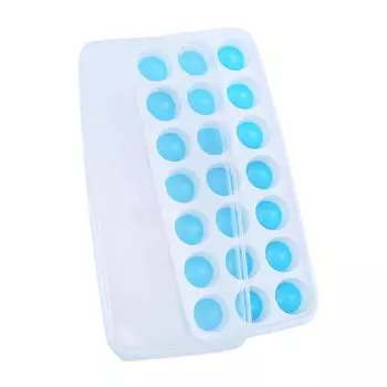 (SU)Набор крытых подносов для льда с 21 формой кубиков льда, гибкая резиновая пластиковая штабелируемая форма GN зелёный