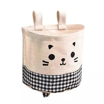 (SU)Настенные сумки, сумка для хранения в детской, над дверью, карманы для хранения, тканевая стена B чёрный