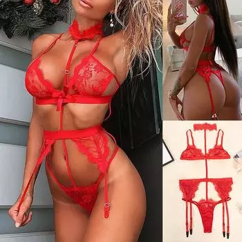 (SU)Новое сексуальное модное кружевное нижнее белье, пижамы, боди, комбинезон S