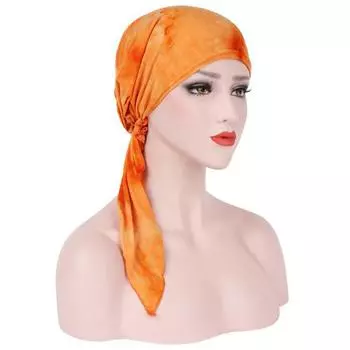 (SU)Новый мягкий головной платок с рюшами, женский химиотерапевтический головной убор, тюрбан, бандана, платок на голову HT горячий розовый