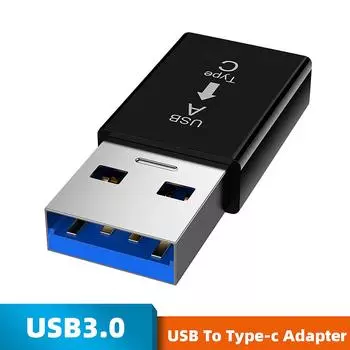 (SU)Переходник USB Type-C «мама» на USB 3.0 «папа» USB C на разъем USB A One size чёрный