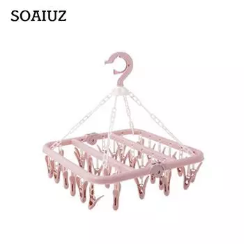 (SU)Пластиковая складная сушилка для носков, экономящая пространство в помещении GN зелёный