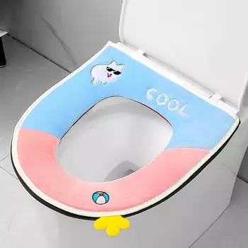 (SU)Подушка для унитаза, бытовая плюшевая ручка на молнии, кольцо для сиденья унитаза, водонепроницаемое One size