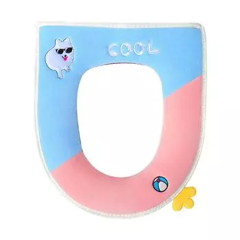(SU)Подушка для унитаза бытовая плюшевая ручка-молния кольцо для сиденья унитаза водонепроницаемая One size