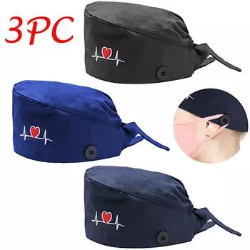 (SU)Повседневная рабочая шапка унисекс с пуговицами и принтом из 2 предметов One size