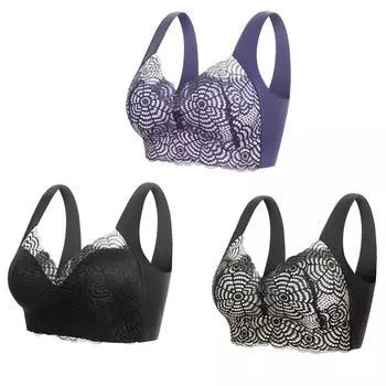 (SU)PrettyHealth Лимфовитальный бюстгальтер для детоксикации, формирования и мощного лифтинга, кружевной бюстгальтер без косточек для женщин Large