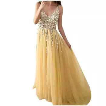 (SU)Реквизит для фотосессии беременных женщин с короткими рукавами и блестками M жёлтый