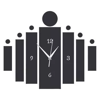 (SU)Роскошные 3D зеркальные настенные часы, современный дизайн, домашний декор, часы, стикер на стену One size чёрный