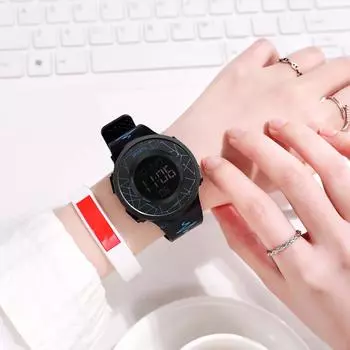 (SU) Роскошные мужские цифровые светодиодные часы Дата Спортивные мужские уличные электронные часы One size темно-синий