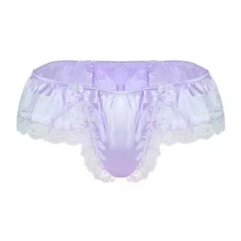 (SU)Сексуальные мужские кружевные трусы с открытой попкой, низкие стринги, нижнее белье, трусики M