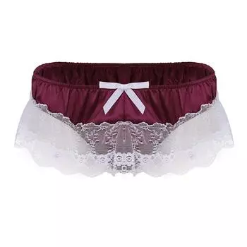 (SU)Сексуальные мужские кружевные трусы с открытой попкой, низкие стринги, нижнее белье, трусики L
