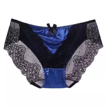 (SU)Сексуальные женские прозрачные кружевные трусики большого размера, хлопковые, дышащие, качественные XL