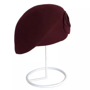 (SU)Шерстяной элегантный женский берет, теплая шляпа-таблетка Tam Cap One size винный