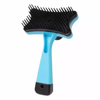 (SU)Щетка для удаления волос с одной кнопкой для домашних собак, кошек, автоматическая пластиковая расческа для домашних животных, 1 шт. One Size синий